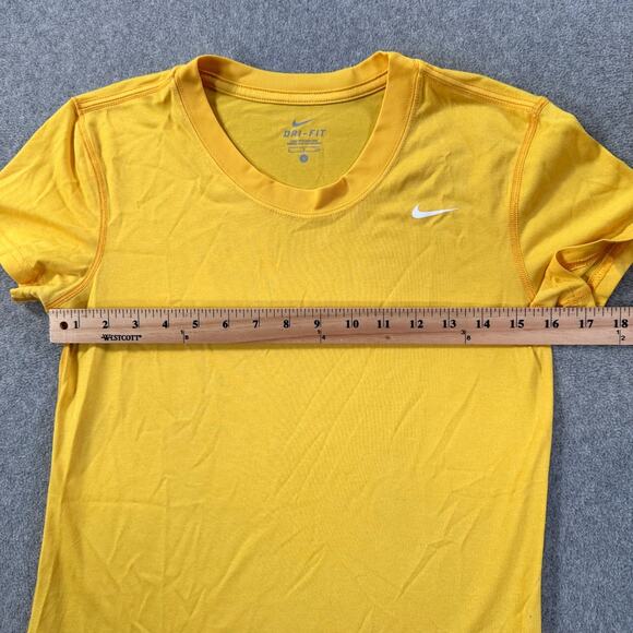 Nike Dri-Fit Yellow Short Sleeve Tee Shirt Women's Small Crew Neck Active Gym - Picture 6 of 8